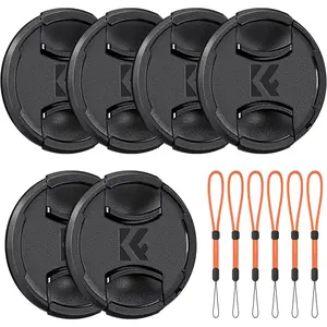 K&F Concept 67mm Front Lens Cap Cover Kit, 12-in-1 Non-Spring Center Pinch Lens Cover + Anti-Loss Keeper Compatible with Canon, Nikon, Sony, Fujifilm Camera Lenses with 67mm Thread