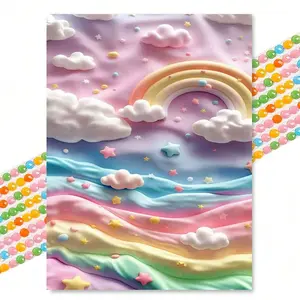 3D Rainbow Cloud Diamond Painting, Macaron Sweet Style, 30x40cm Full Round Drill DIY Art, Room Decor, Handmade Craft, Diamond Painting Kits