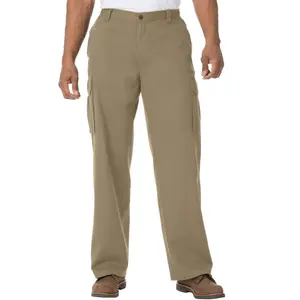 Boulder Creek by KingSize Renegade Side-Elastic Waist Cargo Pants - 36 40, Dark Khaki