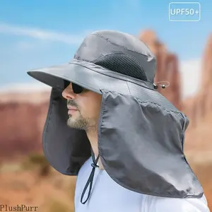 1PC Pack Unisex Adventure Sun Hat UPF50+ Waterproof Fishing Hat with Detachable Neck Shield