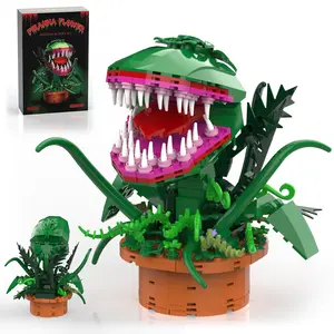 TENHORSES Audrey II Piranha Plant Building Blocks Kit 342 Pieces Compatible with Lego Sets Little Shop of Horrors Openable Mouth DIY Model for Kids Over 8 Years Old Halloween Gift