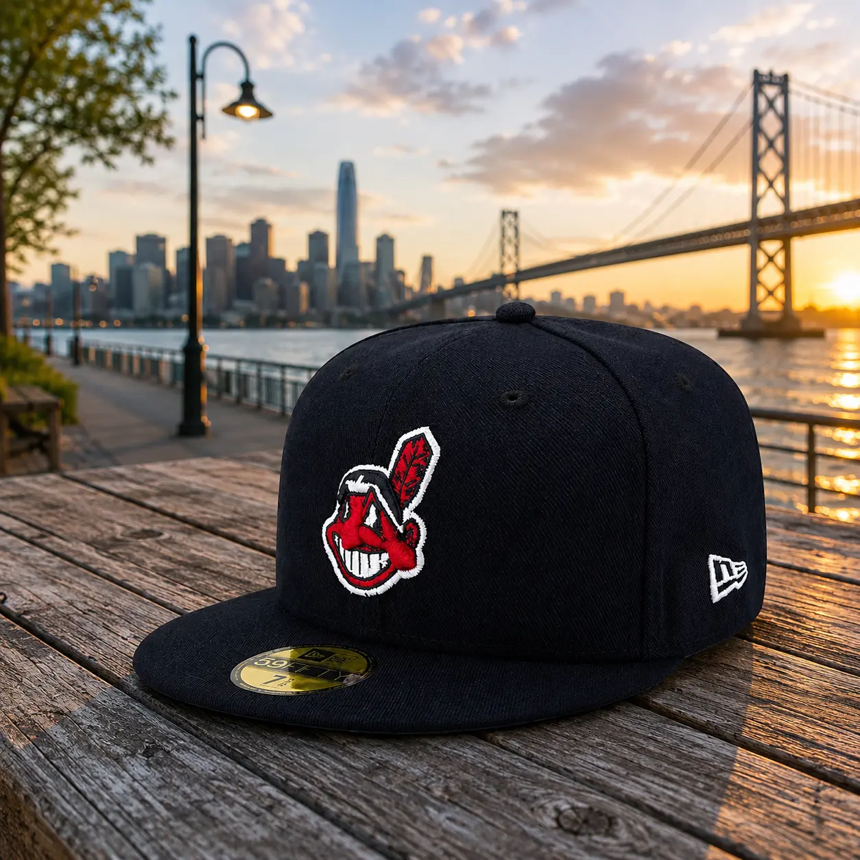 Cleveland Indians New Era Road Collection Chief Wahoo Old 59FIFTY Fitted Hat