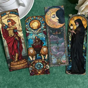 30 Pcs Colorful Glass Tarot Cards Series Simple Hand Account Artistic Creative Material Reading Paper Bookmarks DIY Art Stickers