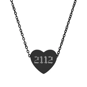 2112 Angel Number Heart Necklace – Mirror Alignment Necklace in 4 Luxe Finishes