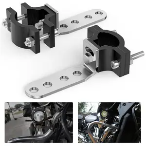 Nilight 2Pcs Motorcycle Tube Clamp Mounting Brackets 0.7 to 1.2Inch Round Tube