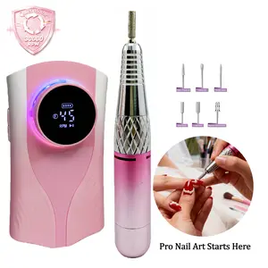 Professional Nail Drill for Perfect Nails  30K RPM, 45 Adjustable Speeds, 6 Bits & Bands | Portable, Rechargeable, Low Noise | Salon-Quality Acrylic & Gel Nail Kit, Pink