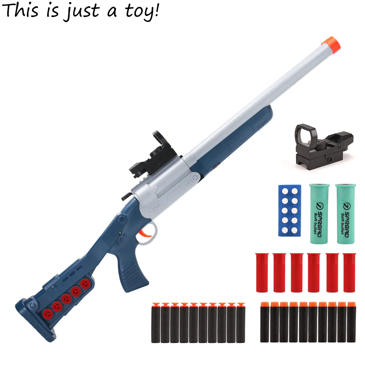 S686 Double Barrel Shell-Loading Blaster Toy Set - 2-in-1 Foam Dart Launcher, 60 EVA Darts, Reusable Shells, Cool Outdoor Stuff, Teenage Boy Gifts for Ages 14+, Holidays, Outdoor Activities