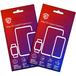 Liquid Glass Screen Protector - Wipe  Scratch and Crack Resistant Nano Protection for  Phones Tablets  Watches Universal (2 Pack)