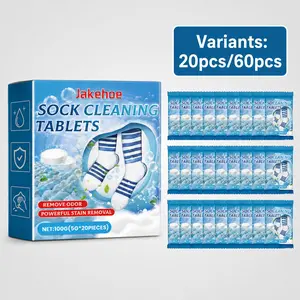 Jakehoe Sock Cleaning Tablets, Gentle Removal of Stubborn Stains and Odors, Multi-Purpose Cleaning Solution for Socks, Effective and Versatile