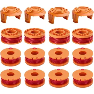 16 Pack Auto Feed Spool .065 10ft String Trimmer Spool Grass Line Compatible with Worx WA0010 WA0004 WG151 WG154 WG155 WG160 WG163 WG170 WG175 WG180 Weed Wacker Eater String with WA6531 GT Spool Cap