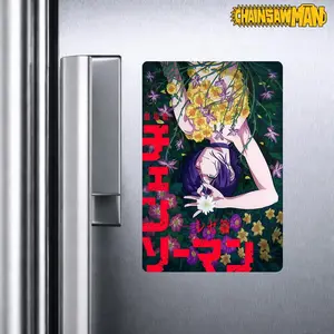 Chainsaw Man Reze Flower Fridge Magnet, Anime Aesthetic Locker Magnet, Japanese Manga Art, Cruise Cabin Decor, Gift for Chainsaw Man Fans