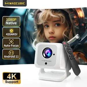 420ANSI HY310X Projector Auto Focus & Keystone With 4K Videosource Supported Full HD 1080P Android 11 Built-in 5W Speaker BT5.2 for Outdoor Theater Stand Mini Portable Projector