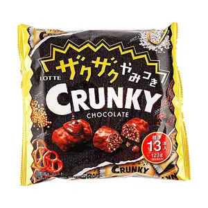 LOTTE Crunky Chocolate Bar 123g - Crispy Rice & Salty Sweet Korean Snack
