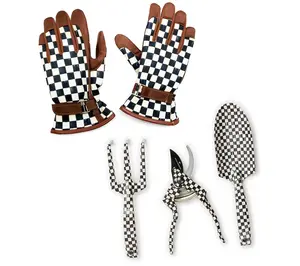 MacKenzie-Childs Set of 3 Gardening_Tools and Gloves