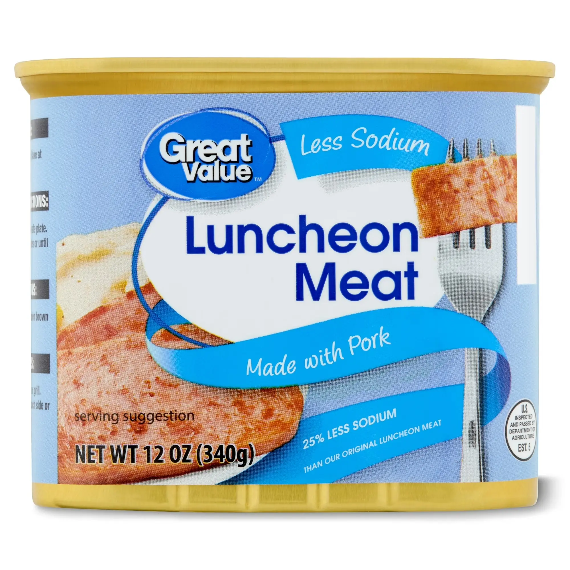 Great Value Less Sodium Luncheon Meat, 12 oz – Easy Open Can