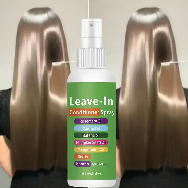 100ml / 3.38oz 7-in-1 Instant Hair Repair Spray, Anti Frizz Spray, Nourishing hair care, Instantly hydrates, strengthening hair, repairing dry, frizzy, split ends and tangled hair for shinier, manageable curls, suitable for all damaged hair types