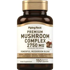 Piping Rock Mushroom Complex Capsules | 2750 mg | 150 Pills | 8 Mushroom Extract Blend | Herbal Supplement | Non-GMO, Gluten-Free, Vegetarian