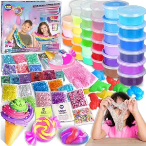 33 Cups Jumbo Slime Kit for Kids,  Premade Ultimate Slime Pack to DIY Soft, Cloud, Clear, Butter, Glitter, Glow in Dark Slime Making Kit Party Favors Gift Toys for Girls and Boys