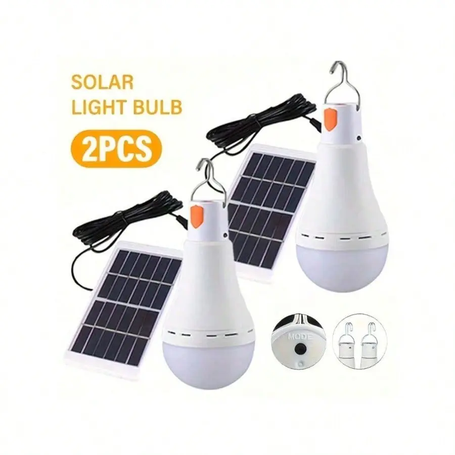 E26 LED Solar Bulb - Changing Lights LED Bulbs, Energy-Efficient Outdoor Waterproof Portable Garden Hanging Lamp, Eye-Friendly Instant-On Light for Hiking, Fishing Emergencies with Manufacturer Warranty