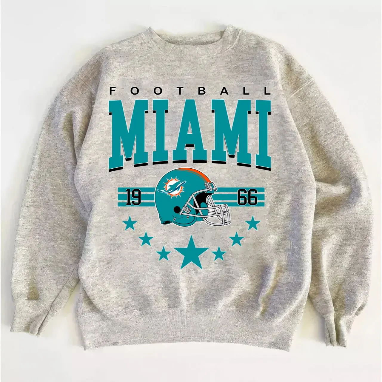 Vintage Dolphin Football Sweatshirt, Soft Cotton Crewneck for Fans