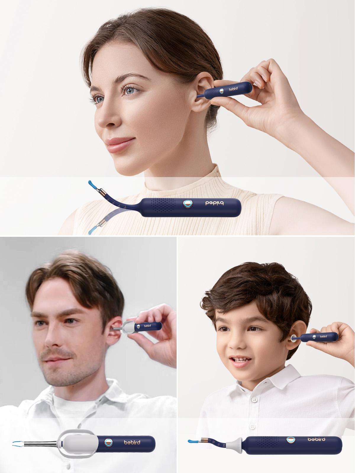 BEBIRD Flexible Ear Wax Removal Tool Camera, Wireless Smart Visual Ear Cleaning Kit with 13-Piece Tips, HD Camera Ear Otoscope with Tweezers, Earsight Plus B31R Earwax Cleaner for Wet and Dry Ear