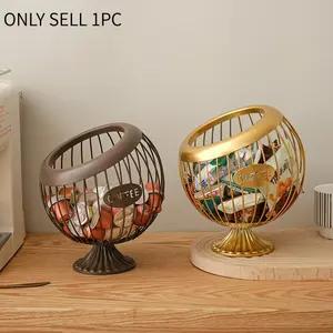 Coffee Capsule Storage Basket, 1 Count Large Capacity Coffee Capsule Holder, Metal Wire Basket for Coffee Beans, Home Organizer for Kitchen, Coffee Bar Accessories