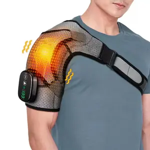 Electric Heated Shoulder Massager Strap, Adjustable Heating Vibration, Detachable Wireless Control, Portable Pain Relief, Muscle Relaxation, Pain Relief