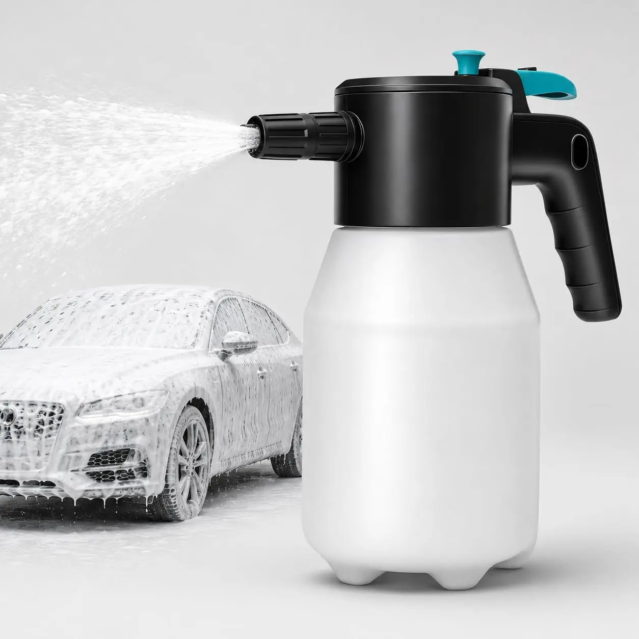 【toolupgrade】Electric Foam Sprayer, Rechargeable Portable Pump Sprayer Cordless Foam Sprayer for Car Washing, Home Cleaning, Pet Bathing & Gardening, One-Key Operation with Trigger Lock