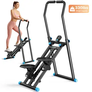 Merach Stair Stepper with Handlebar for Full-Body Workout, 330LBS Capacity,  Compact Cardio Climber Exercise Machine with Adjustable Pedals, Vertical Climber for Home Gym