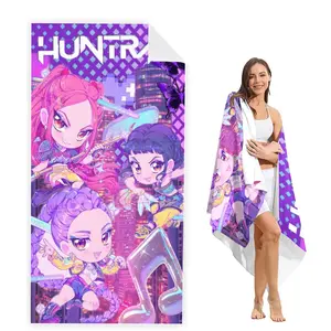 K-Pop Glitter Bath Towel, Soft Microfiber Fabric, Quick-Dry and Absorbent, Perfect for Beach Pool Bathroom, Ideal Gift