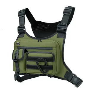 Outdoor Tactical Chest Bag for Men, Running Sports Chest Pack, Front Pouch for Hiking & Travel, Durable & Lightweight Design, Multiple Pockets