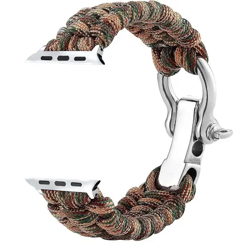 Nylon Rope Strap, Outdoor Braided Watch Band, Watch Strap for Apple Watch Band Ultra 2 49mm 9 8 7 45mm Outdoor Braided Women Men Watchband for iWatch Series SE 6 5 4 3 44mm 42mm Smart Watch Straps (Band Only)