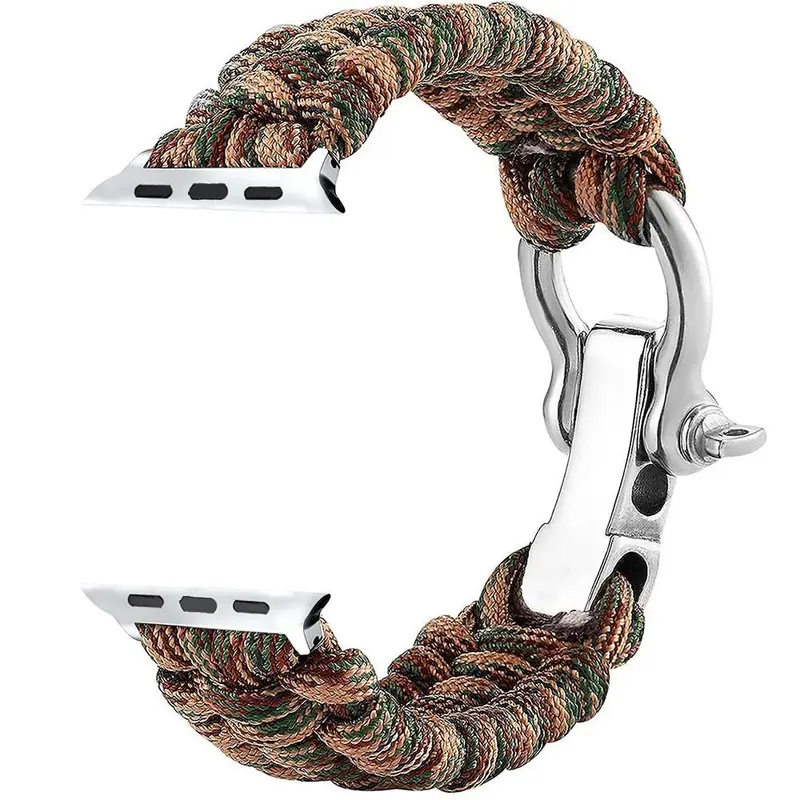 Nylon Rope Strap, Outdoor Braided Watch Band, Watch Strap for Apple Watch Band Ultra 2 49mm 9 8 7 45mm Outdoor Braided Women Men Watchband for iWatch Series SE 6 5 4 3 44mm 42mm Smart Watch Straps (Band Only)