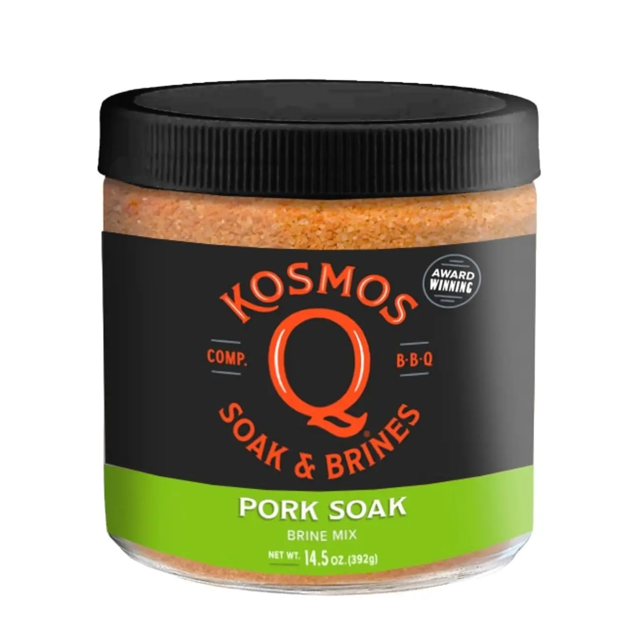 Kosmos Q Pork Brine Soak & Seasoning, Sweet Brown Sugar & Worcestershire Infusion For Pork Chops, Roasts, Shoulder, Smoking, Grilling, Roasting, Locks In Juiciness, Savory Flavor, Mix, 16 Oz Jar