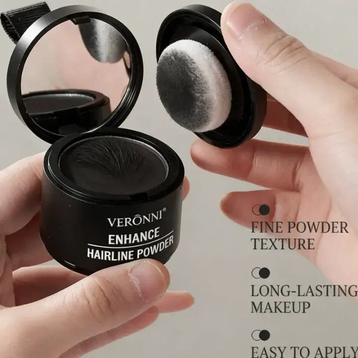 2 Packs Hairline Powder, Waterproof, Sweatproof, Safe Formula with Mirror & Sponge, Instantly Conceals Hair Loss &  Natural Finish Root Touch Up for Men & Women, Hair Coloring & Daily Hair Care Routine