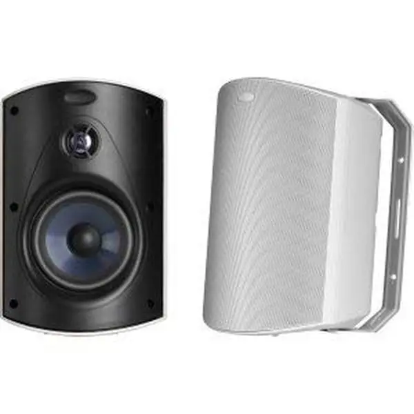 Polk Audio Atrium 6 Outdoor All-Weather Aluminum Speakers (Pair, White) - Bass Reflex Enclosure, Broad Sound Coverage, Speed-Lock Mounting System, Vertical-Horizontal Mount Bracket, Ideal for Large/Open Outdoor Spaces