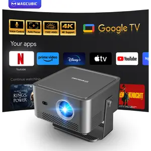 [Google TV stick Bundled] Magcubic HY450GT 1100ANSI Projector with Officially Certificated Google TV Auto Focus 4K Decoding Google Voice Assistant Built-in 15W HFl speaker Native 1080P HDR10 WIFI5+BT5.0 Smart Home Cinema summerwins