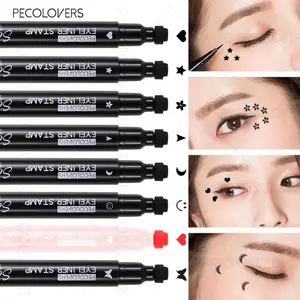 8 Pcs/set Double-Ended Liquid Stamps, Multi-Shaped, Quick-Dry, Waterproof, Ideal for Halloween & Christmas Eye Makeup, Eye Makeup Products