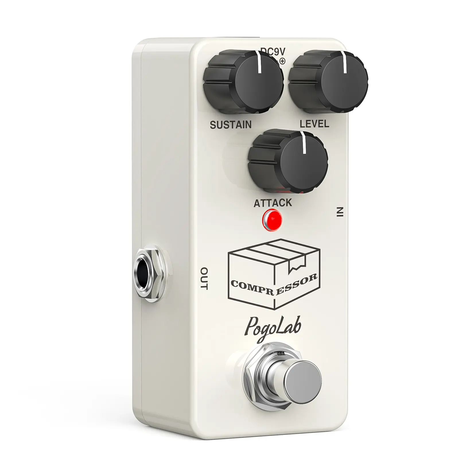 POGOLAB Compact Travel Compressor Guitar Effect Pedal, 160g Mini Pedal for Electric Guitar & Bass, Knob-Controlled, True Bypass, Ideal Gift for Music Lovers
