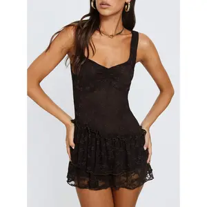 Kaydenn Frill Playsuit Chocolate