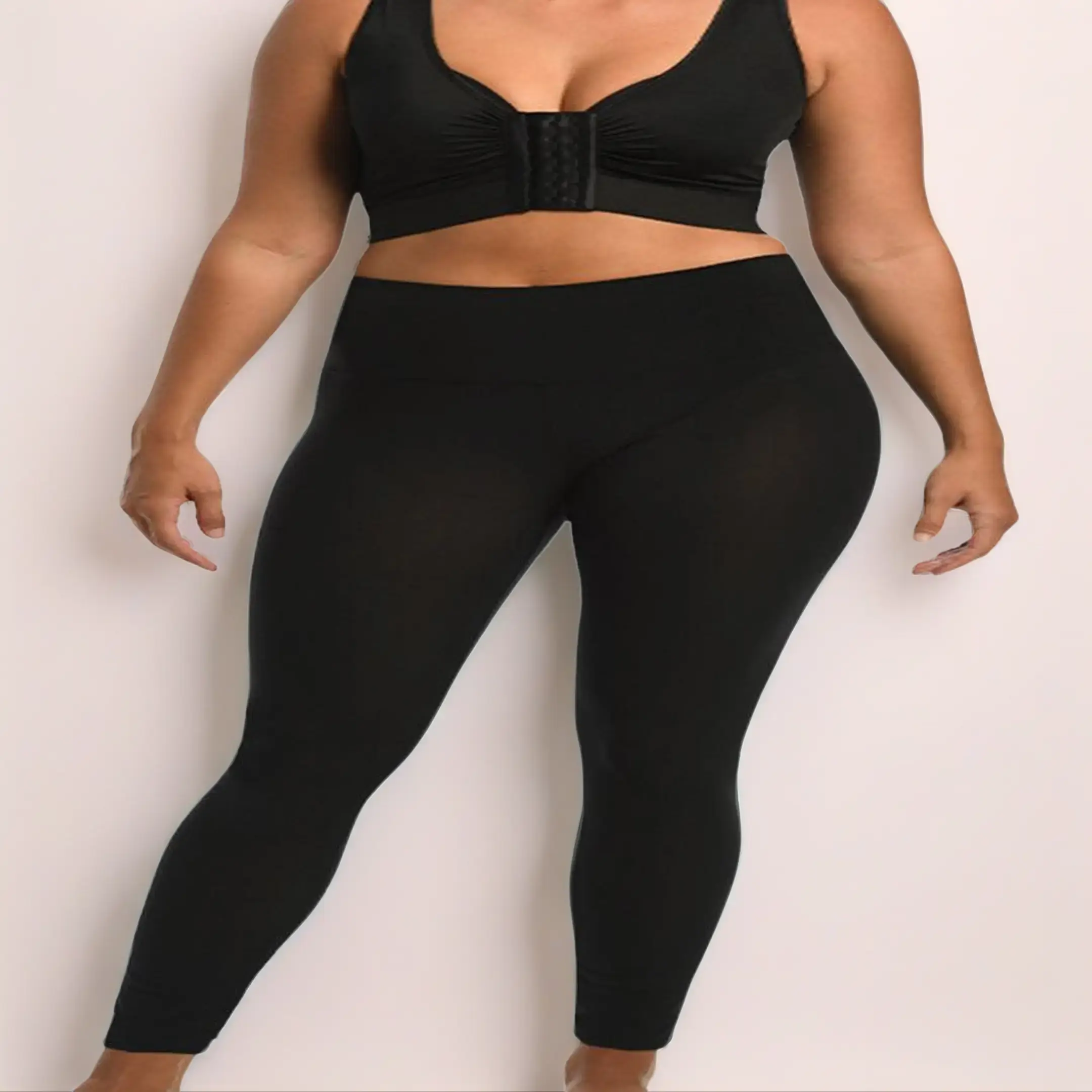 INSTANTFIGURE Power Plus Size Mesh Hi-Waist Leggings 180PL028C Plus Size Shapewear - Women’s Sheer Compression Leggings, Breathable Nylon Spandex Mesh Fabric, Made In USA