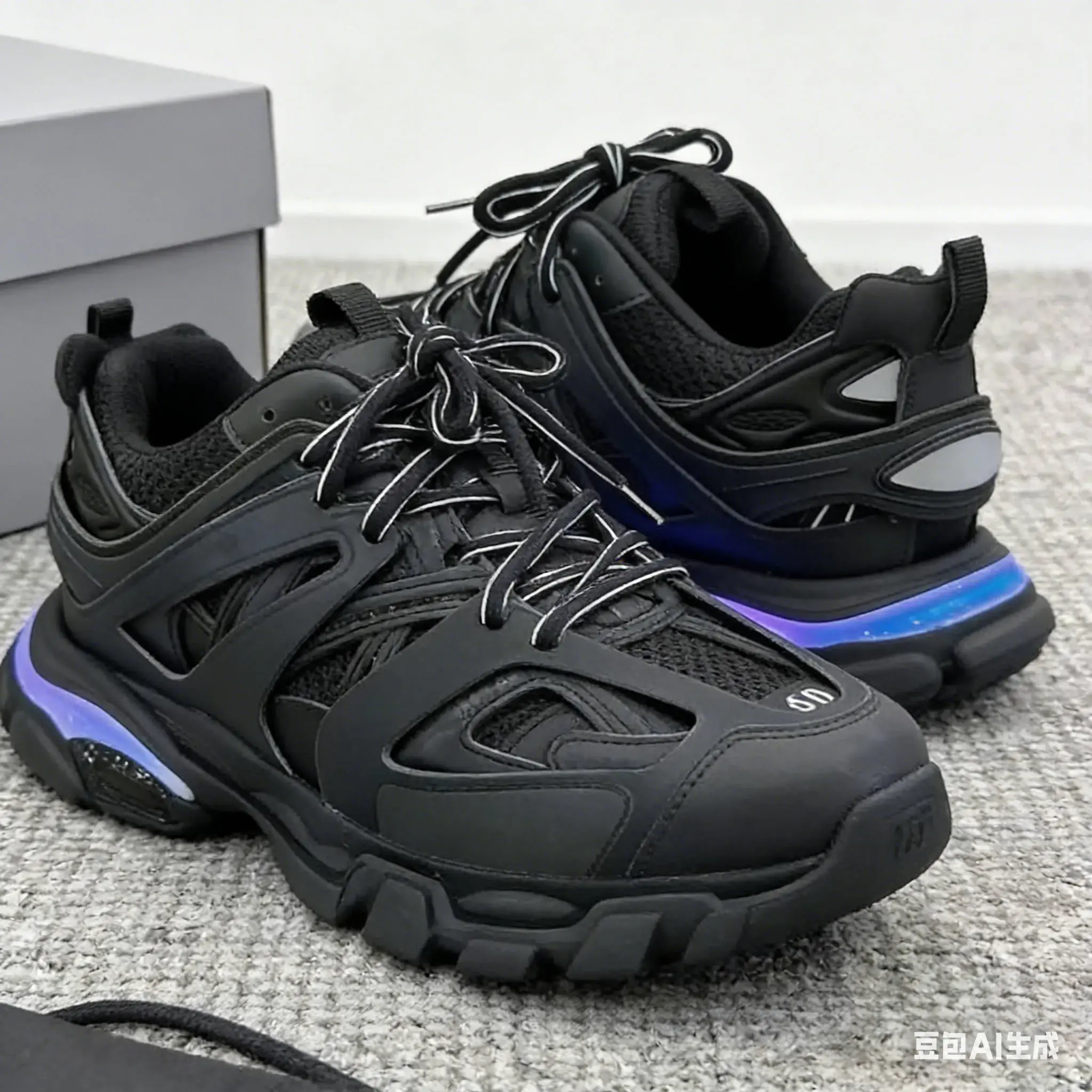 Unisex LED Shining Couples Look Sneakers, Men's & Women's Thick Sole Casual Athletic Track Wear, Breathable Lifestyle Trainers, Casual Athletic Footwear, Lifestyle Shoe Trainer, Chunky