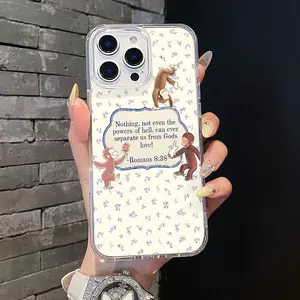 Magnetic Compatible Case for iPhone 17 16 E Pro Max 15 Plus 14 13 12 11 XS XR, Monkey Bible Verse Card Aesthetic Print | Shockproof, Silicone, Lightweight, Scratch Resistant, and Trendy Protection