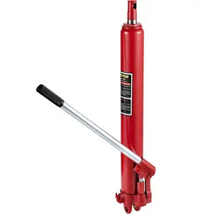 VEVOR Hydraulic Long Ram Jack,  8 Tons/17363 lbs Capacity, with Single Piston Pump and Clevis Base, Manual Cherry Picker w/Handle, for Garage/Shop Cranes, Engine Lift Hoist, Red