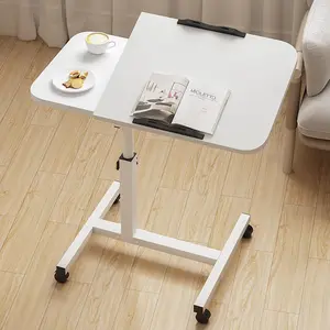 Mobile Overbed Table with Adjustable Height 23.6–37.4 in, Ergonomic Rolling Laptop Desk, Heavy-Duty Multi-Purpose Bedside Table for Hospital, Home Office and Bedroom