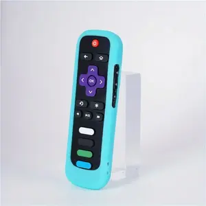1pc  TV remote control cover, Roku smart TV remote control cover, anti-fall, anti-dust poku universal silicone protective cover, Universal Fit, glowing in the dark, it only takes 1 second to find it