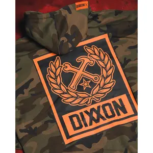 Orange Box Crest Zip Up Hoodie - Camo