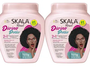 2 Pack SKALA Brasil Divine Curls 2 in 1 Treatment Cream – Moisturizing Hair Cream for Curly and Wavy Hair – Can Be Used as Conditioner or Leave-In