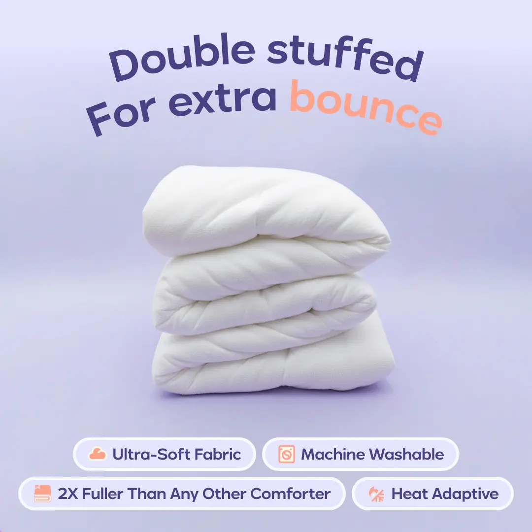 Mellow Sleep | MarshMellow Comforter - Double-Stuffed Ultra-Soft A-Class Fabric Heat-Adaptive Vegan Fill OEKO-TEX Certified Machine Washable Mellow Sleep | MarshMellow Comforter - Double-Stuffed Ultra-Soft A-Class Fabric Heat-Adaptive Vegan Fill OEKO-TEX Certified Machine Washable