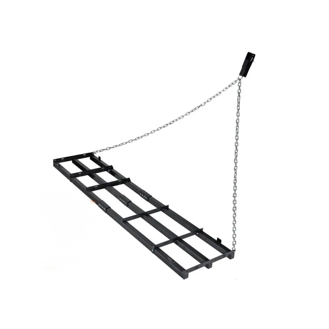 GARVEE 8FT Heavy Duty Drag Harrow Driveway Grader and Power Rake with 6FT Chain, Tow-Behind Lawn Rake for ATV, UTV, Tractor, Mower - Land Leveler for Gravel, Sand, Soil, and Hay